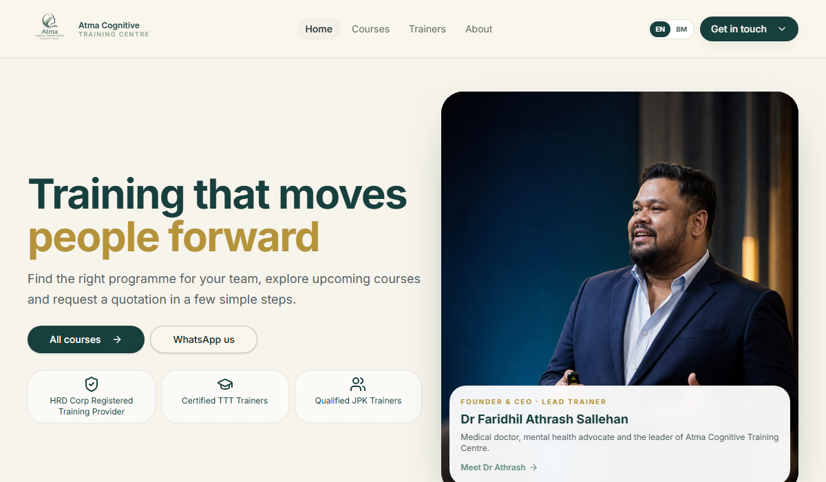 Pratonton website ATMA Cognitive Training Centre